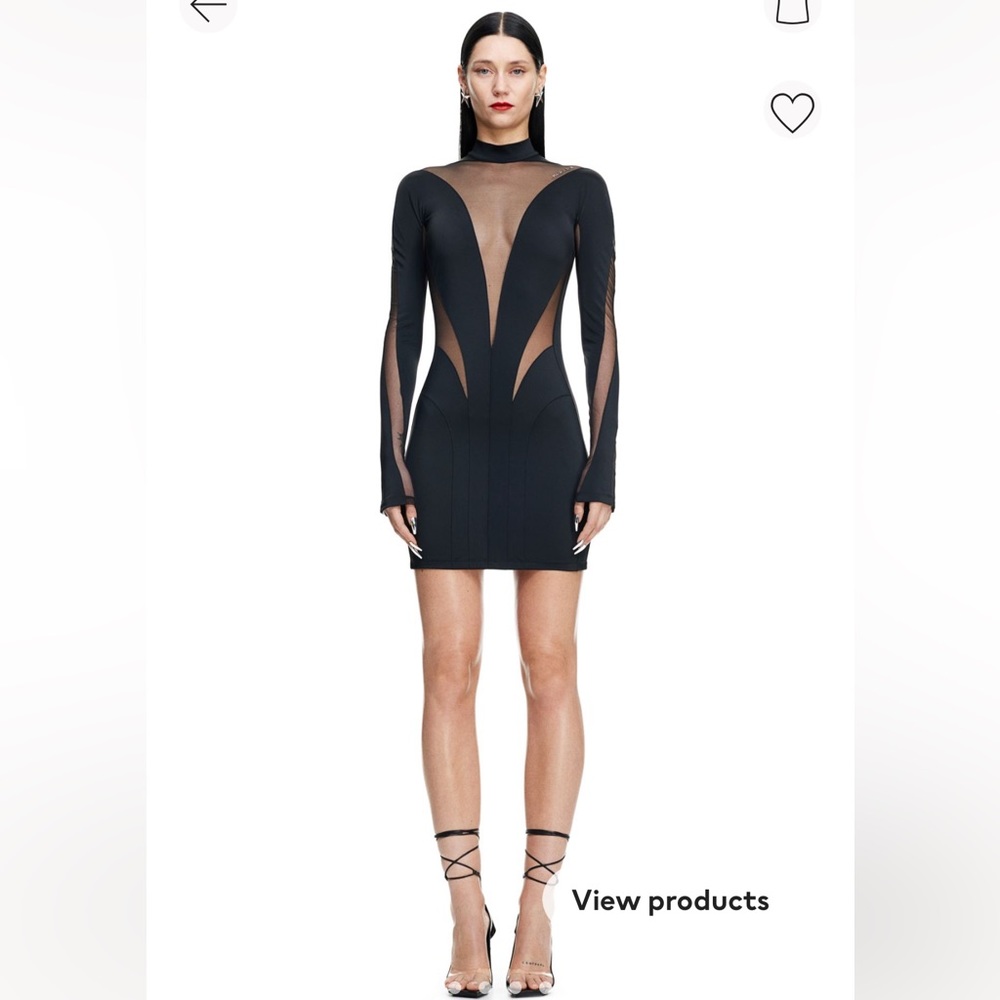 Mugler x H&M Mesh Paneled Mini Dress